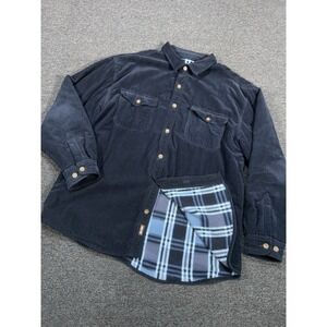 Vintage Levi's Corduroy Flannel Lined Shacket Mens XL Navy Blue Button Up Cotton